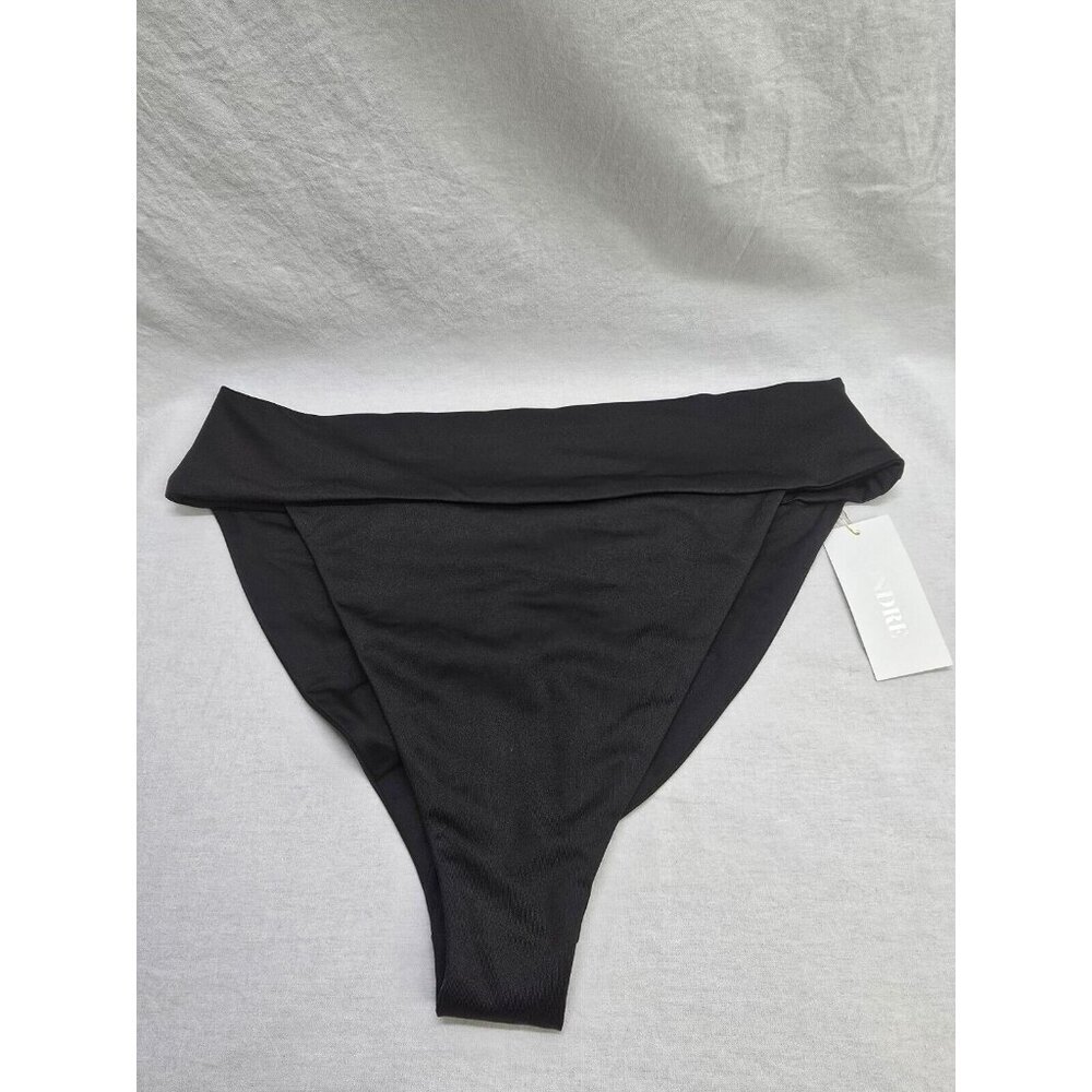 LONDRE The Banded Scrunch Bottom - Matte Black swim Bottoms - SIZE XXL- NWT